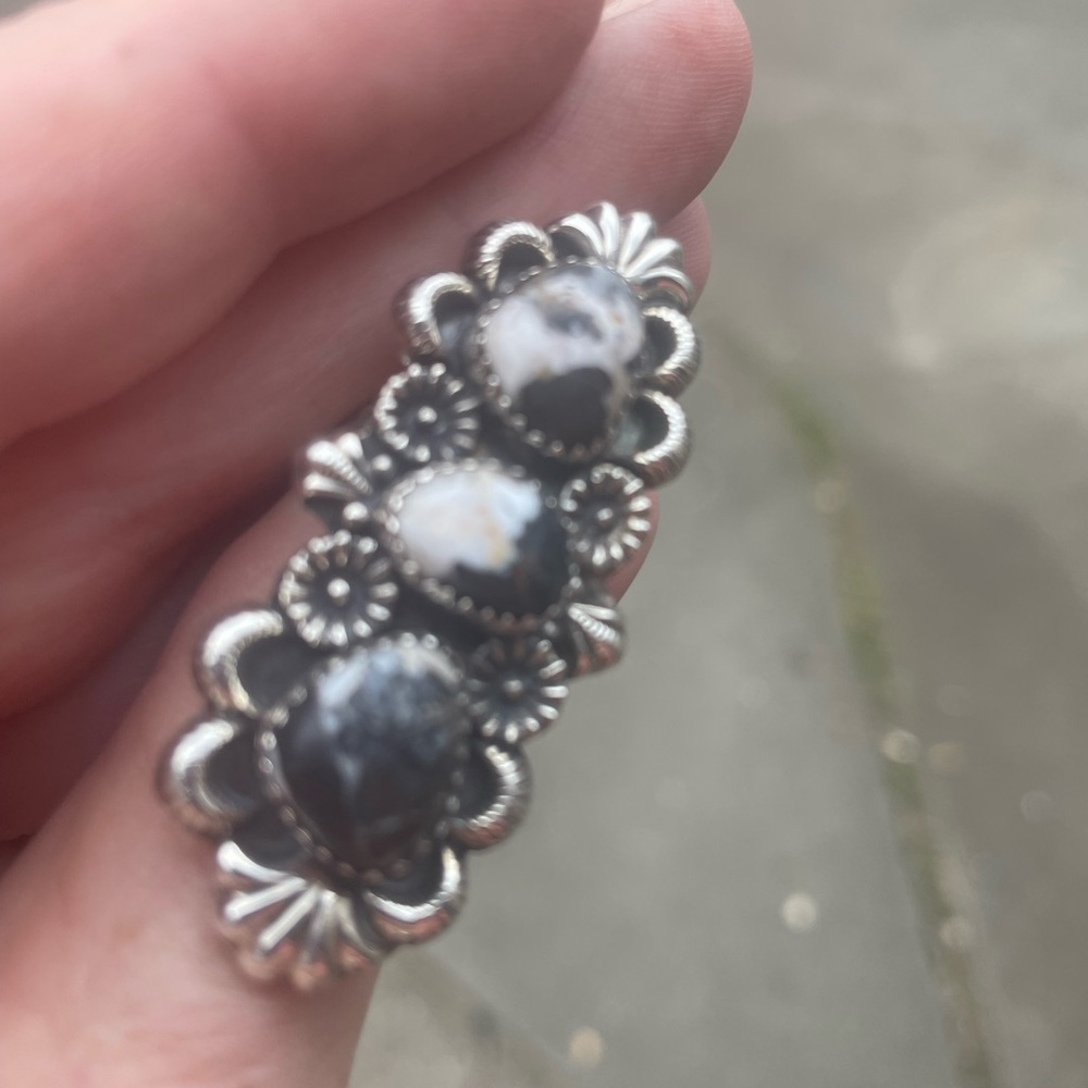 High Quality White Buffalo Turquoise Ring set in 925 Silver! 🦬